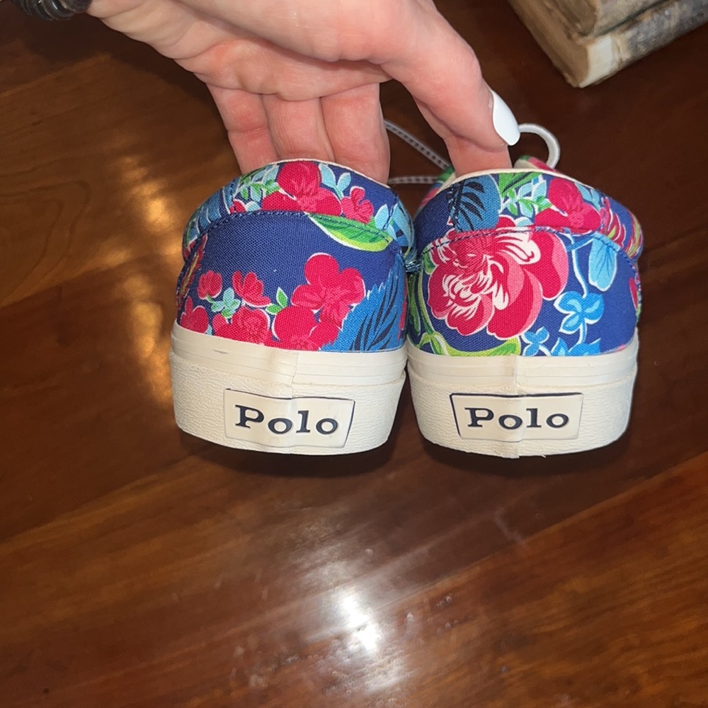 Polo Ralph Lauren Keaton Pony Floral Men's Canvas Low Top Shoes Sneakers - Picture 6 of 10